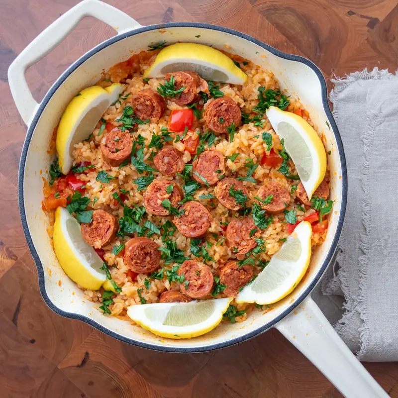 RIS MED SALSICCIA RÖKT PAPRIKA