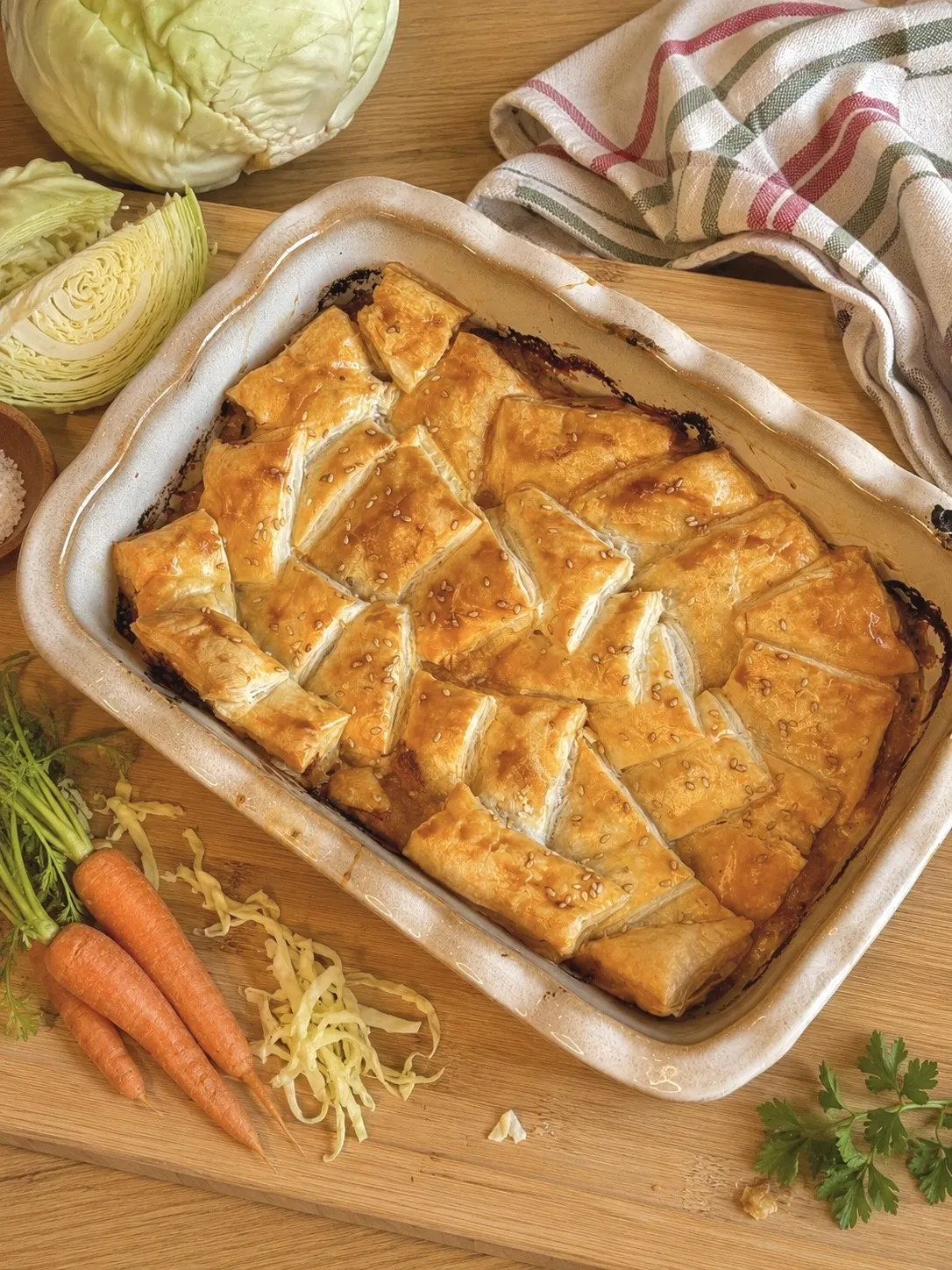 VITKÅLSPAJ MED SALSICCIA OCH SMÖRDEG